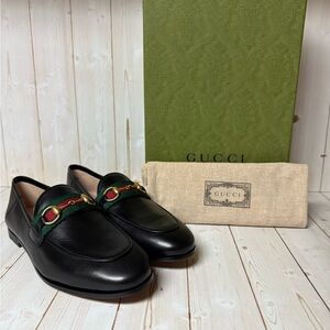 Gucci Jordaan Leather Horsebit Loafer Black Sz 35 / 5